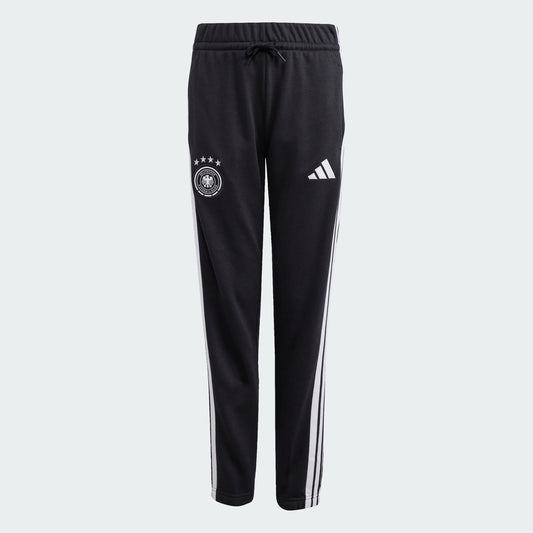Pantalon Germany - Adidas noir avec bandes blanches latérales et logos, taille élastique, style sport pour enfant, vue de face