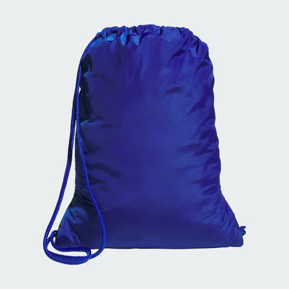 Sac à cordons Alliance 3 - Adidas bleu uni en nylon léger, style sac de sport, vue de face.