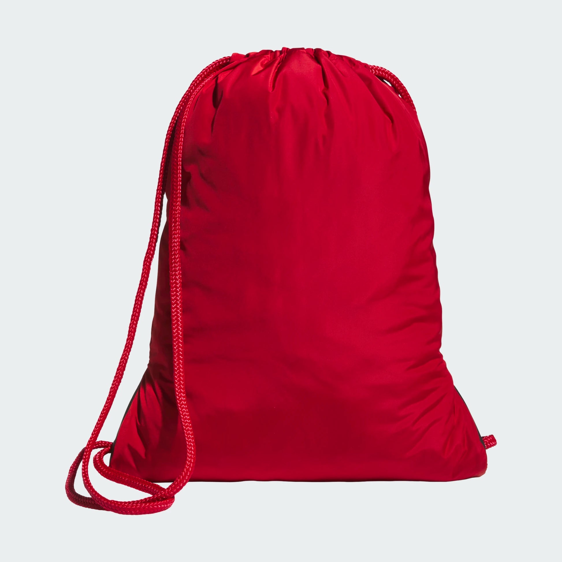 Sac à cordons Alliance 3 - Adidas rouge uni en polyester léger, style sport, vue de face simple, pour enfant et adulte.