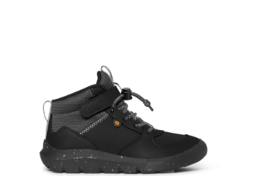 Bottillons imperméables Skyline Kicker - Bogs noirs avec lacets elastiques, isolation légère, pour garçon, vue de profil gauche