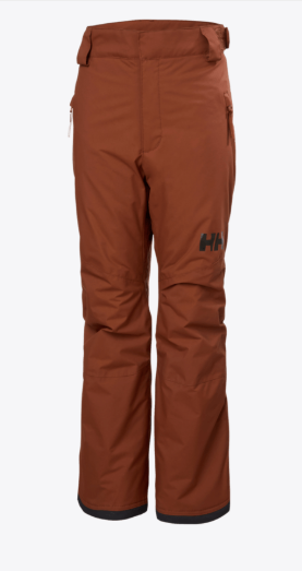Pantalon de neige - Helly Hansen marron en tissu technique imperméable, coupe droite, vue de face.