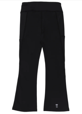 Legging athlétique Noir - Nanö en tissu stretch noir, coupe droite légèrement évasée, vue de face sur fond clair.