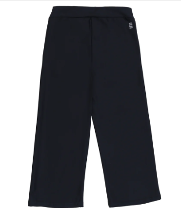 Pantalon athlétique Marine - Nanö bleu marine en tissu léger, coupe large pour enfant, vue de face sur fond blanc.