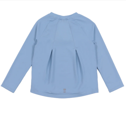 T-shirt athlétique manches longues - Nanö bleu ciel en tissu technique, vue de dos, manches raglan, pour enfant.