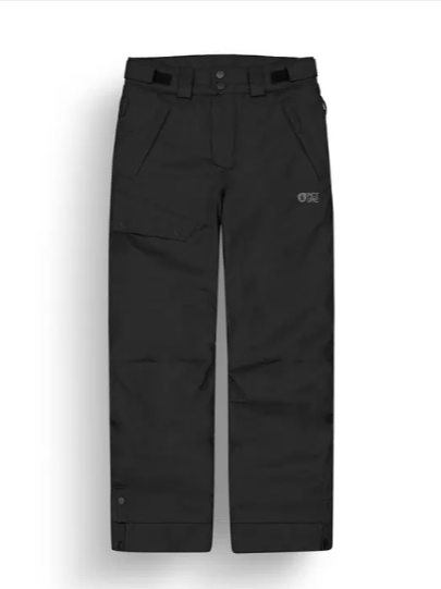 Pantalon de neige TIME - Picture Organic Clothing noir en tissu technique résistant, coupe droite, vue de face sur fond blanc.