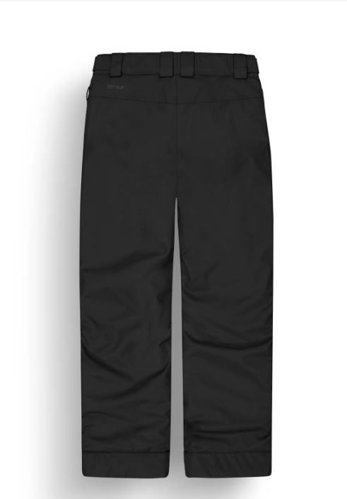 Pantalon de neige TIME - Picture Organic Clothing noir en tissu technique, coupe droite, vue de dos, pour enfant.