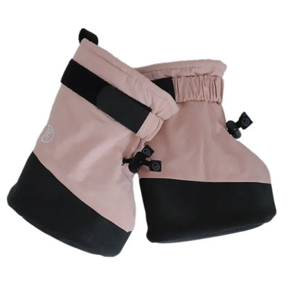 Bottes d'hiver - Calikids rose poudré et noir, effet imperméable, semelle souple, ajustables à la cheville, pour bébé, vue de côté