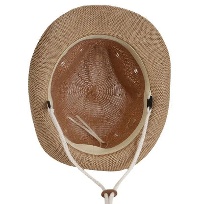 Chapeau - Calikids beige en polyester avec cordon ajustable, style FLEXI Fedora, vue de dessus, pour garçon junior.