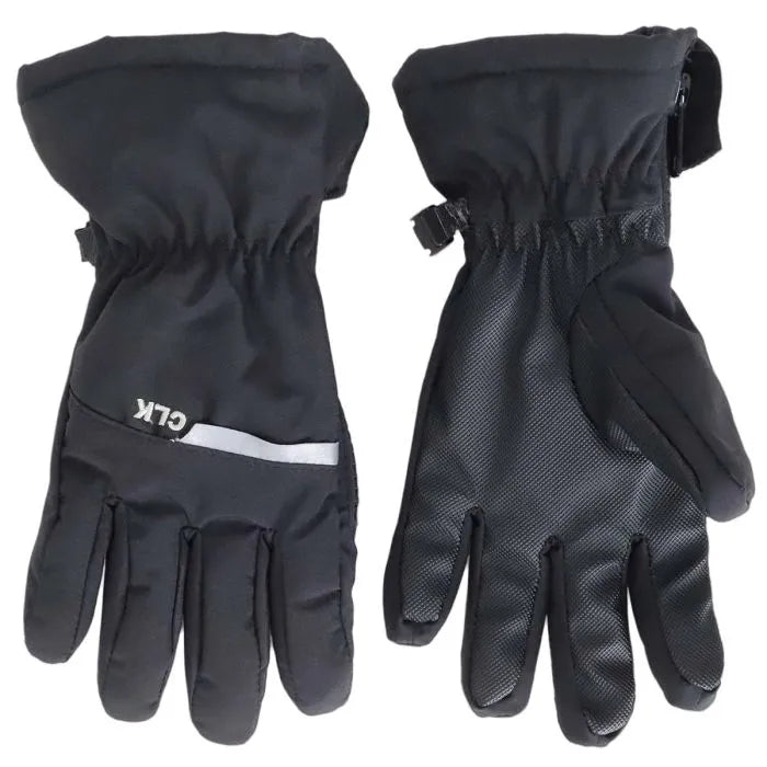 Gants d'hiver - Calikids noir imperméables avec doublure micropolaire, isolation polyester, vue paire face et dos