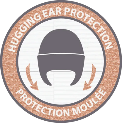 Tuque d'hiver - Calikids doublée en polar, design avec protection oreille moulée, illustration iconique circulaire.