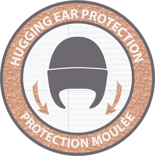 Tuque d'hiver - Calikids doublée en polar, design avec protection oreille moulée, illustration iconique circulaire.