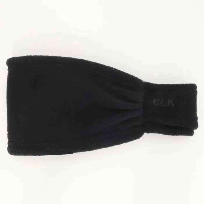 Bandeau en polar - Calikids noir en polyester micropolaire avec doublure teddy, coupe-vent, pour enfant, vue de profil face.