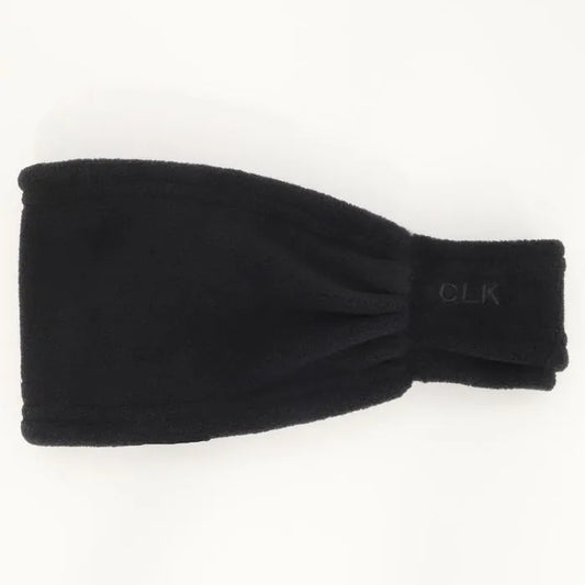 Bandeau en polar - Calikids noir en polyester micropolaire avec doublure teddy, coupe-vent, pour enfant, vue de profil face.