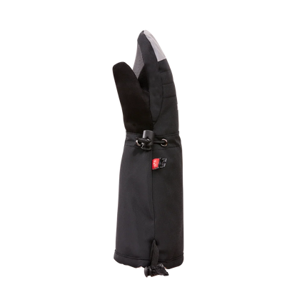 Mitaines d'hiver Buddy - Kombi noires avec insert gris clair, style long en tissu technique, vue de profil.