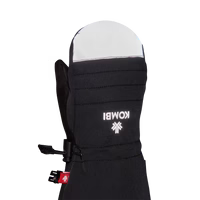 Mitaines d'hiver Buddy - Kombi noires avec logo blanc, style isolant en textile, portée vue de dos sur mannequin adulte.