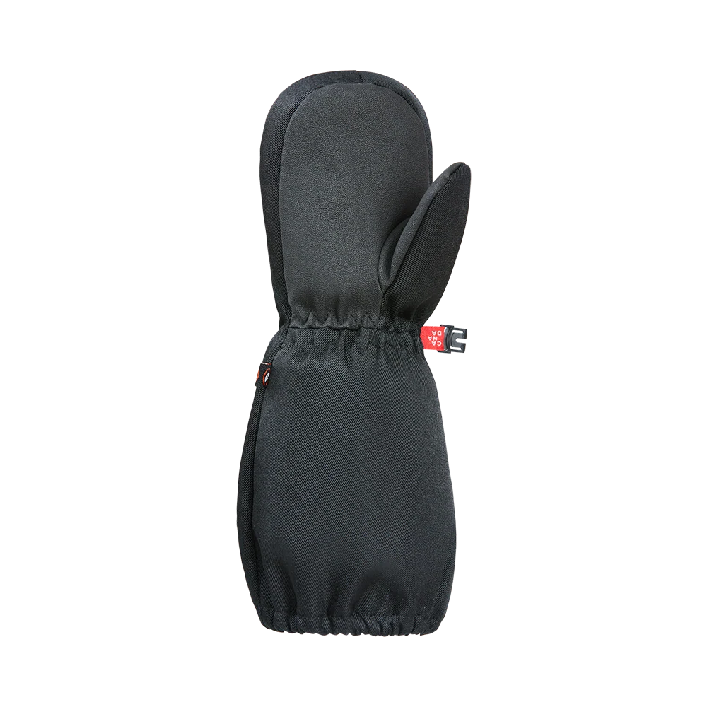 Mitaines d'hiver Squall - Kombi noires isolées, style moufle avec pouce séparé, vue de face pour l'hiver