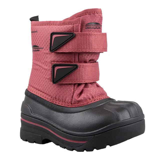 Bottes d'hiver Chlorophylle pour enfant, en cuir noir, avec semelle robuste et design isolant pour la neige.