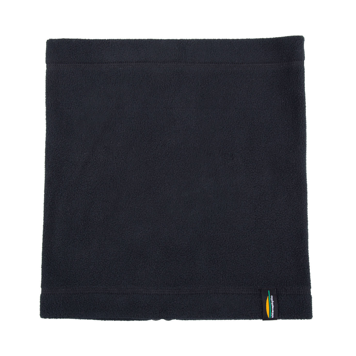 Cache-Cou d'hiver - Chlorophylle noir en micro polar extensible 100% polyester, vue de face, pour enfant.