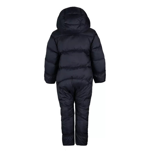 Habit de neige 1 pièce - Chlorophylle noir matelassé avec capuchon doublé sherpa, pour enfant, vue de dos