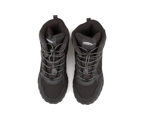 Bottes d'hiver Nordalys - Cholorophylle noires à lacets réfléchissants vue de face en angle supérieur