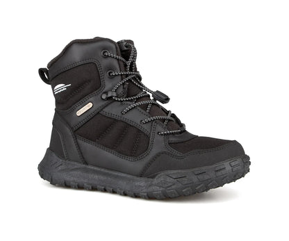 Bottes d'hiver Nordalys - Cholorophylle noires à lacets avec semelle crantée robuste et doublure chaude visible de profil