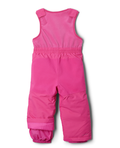 Habit de neige - Columbia rose fuchsia pour fille avec bretelles ajustables et genoux renforcés, vue de dos