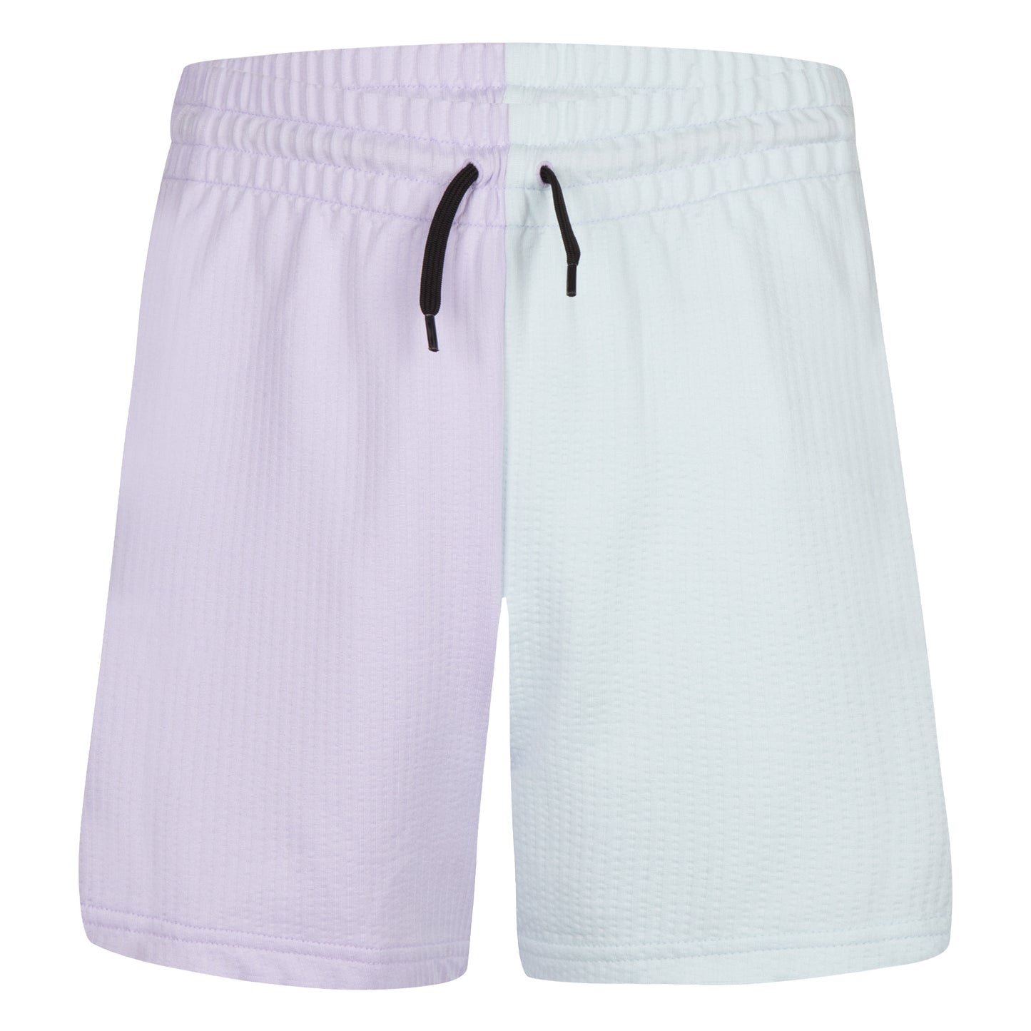 Short - Converse bicolore violet et blanc en jersey jacquard plissé, ceinture élastique à cordon, pour fille, vue de face