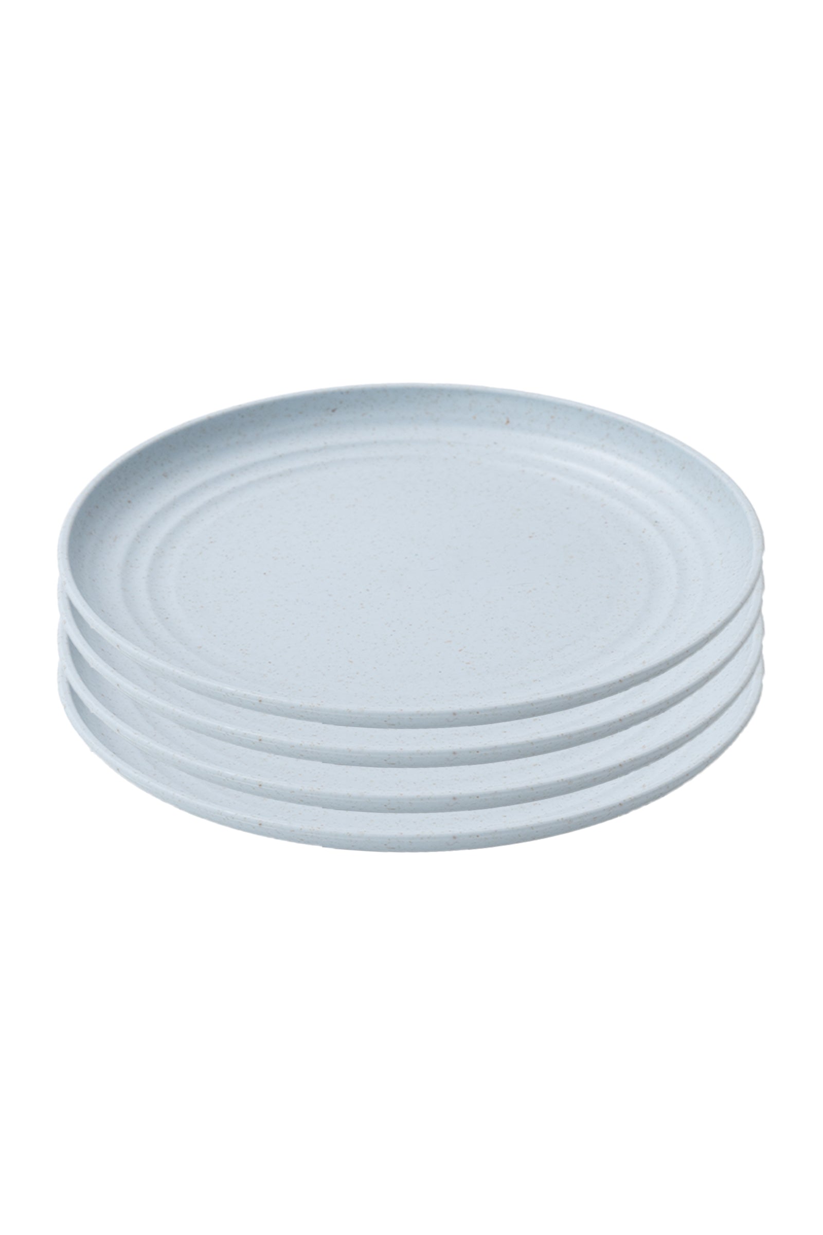 4 Assiettes 6 Pouces - Day In Day Out empilées blanches en matériau écologique, vue de côté légère et épurée