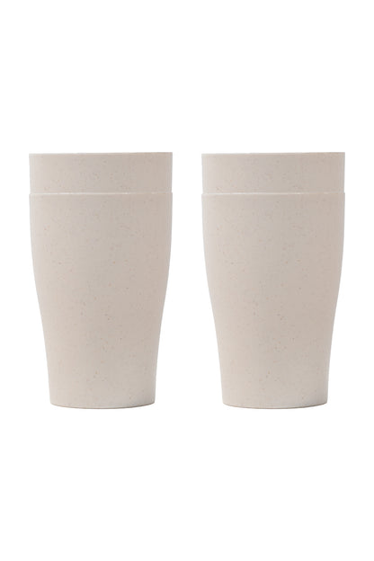 4 Verres - Day In Day Out en blé écologique beige clair, design épuré et minimaliste, vue de face.