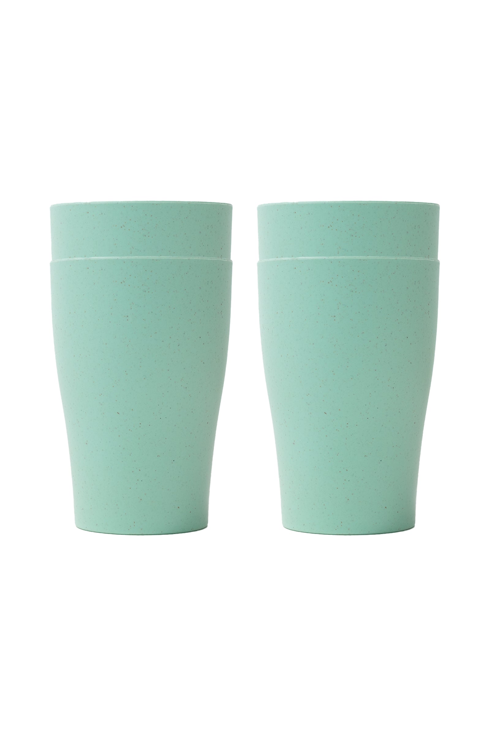 4 Verres - Day In Day Out couleur vert menthe en matériau écologique, vue de face, design simple et épuré.