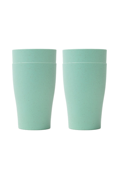 4 Verres - Day In Day Out couleur vert menthe en matériau écologique, vue de face, design simple et épuré.