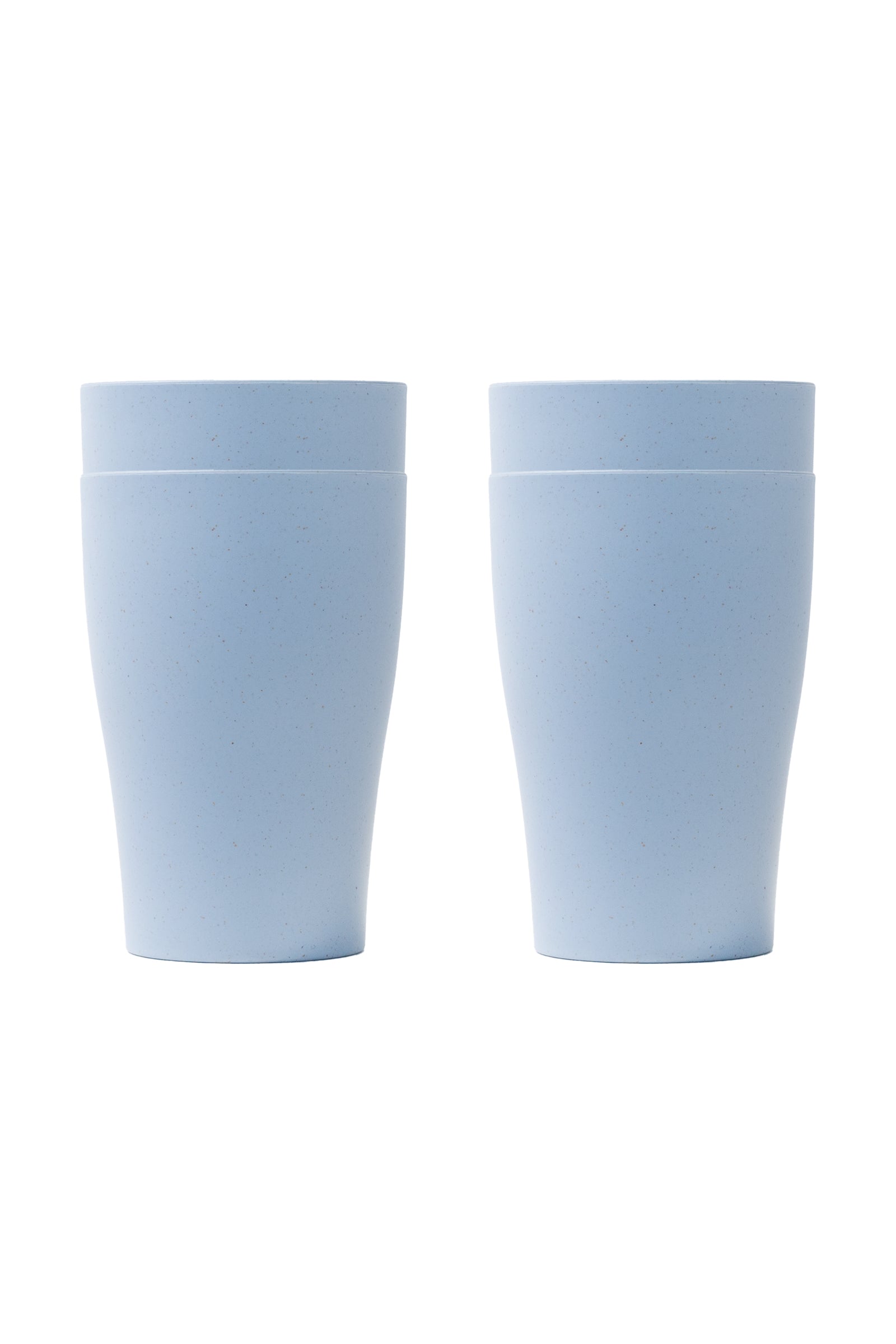 4 Verres - Day In Day Out bleus en matériau de blé écologique, style simple, vue de face, lot de deux verres