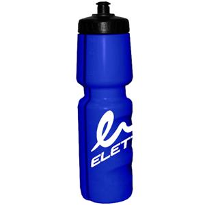 Bouteille d'eau - Eletto bleu en plastique 750ml avec bouchon rétractable, vue de profil droit.