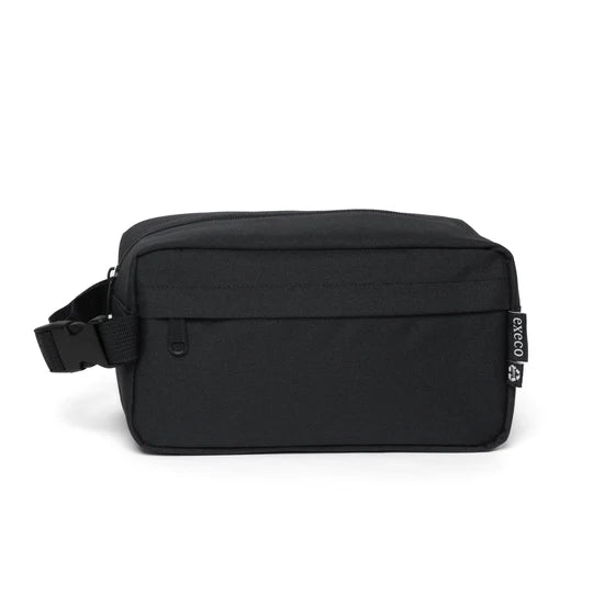 Grand sac à collation congelable - Execo Noir en tissu polyester avec pochette avant, clip, vue de face