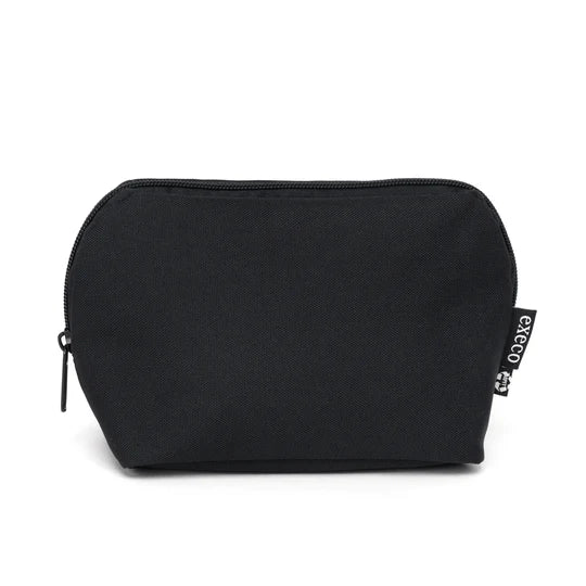 Sac à collation congelable - Execo Noir en tissu noir avec fermeture éclair, format compact, vue de face.