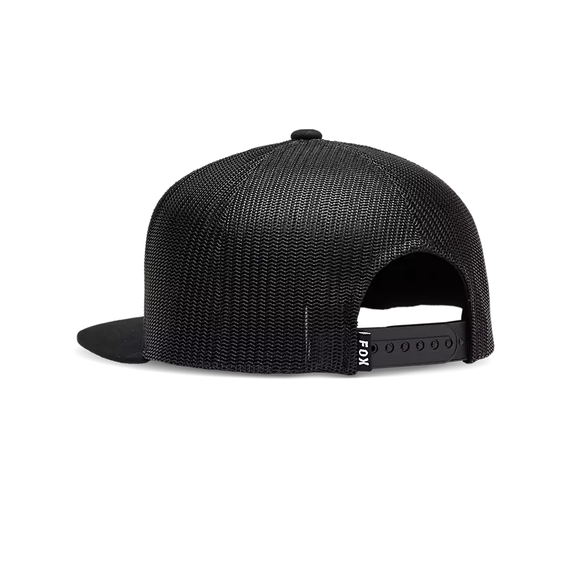 Casquette - Fox noire en mesh avec fermeture snapback réglable, pour garçon, vue arrière détail ajustement