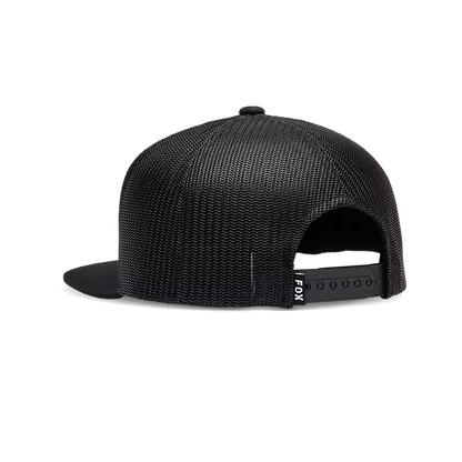 Casquette - Fox noire en mesh avec fermeture snapback réglable, pour garçon, vue arrière détail ajustement