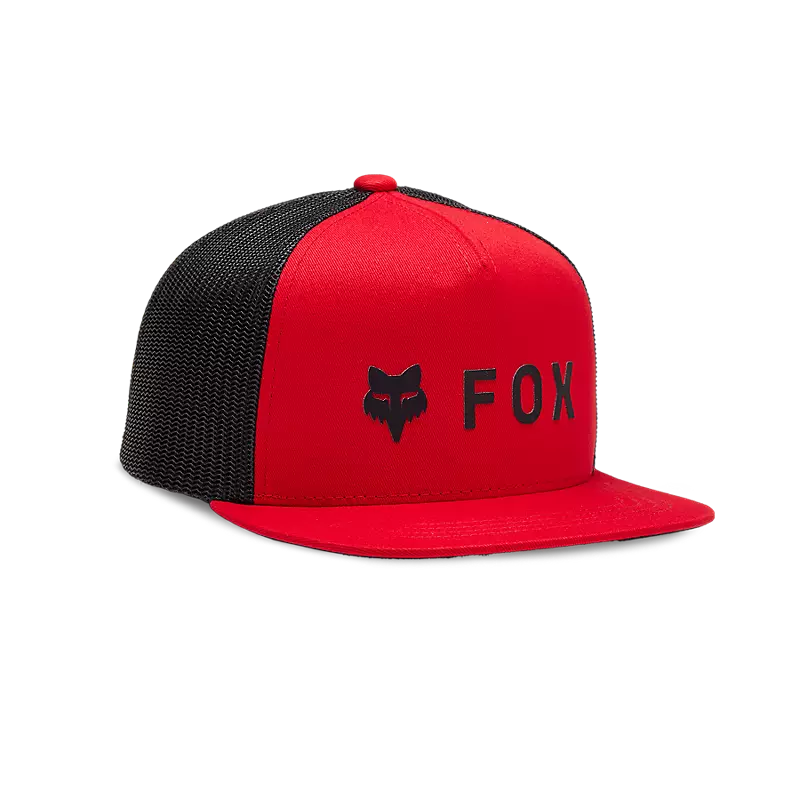 Casquette - Fox rouge et noire avec logo fox brodé 3D et fermeture snapback réglable, pour garçon, vue de profil côté gauche.