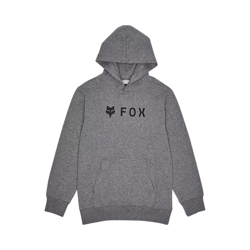 Hoodie - Fox gris en molleton 80% coton 20% polyester, avec capuche et poche kangourou, pour garçon, vue de face.