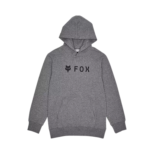 Hoodie - Fox gris en molleton 80% coton 20% polyester, avec capuche et poche kangourou, pour garçon, vue de face.