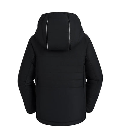Manteau Mi-Saison - Gusti noir matelassé avec capuche, tissu déperlant, pour garçon, vue de dos