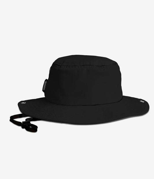 Chapeau All Star 2.0 - Headster noir en tissu léger, enfant, avec cordon de serrage, vue de face angle droit