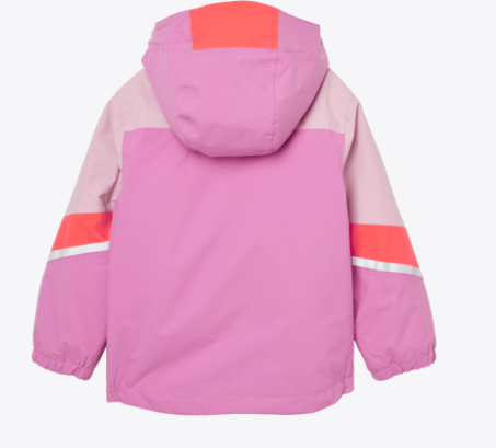 Manteau d'hiver Rider - Helly Hansen rose et corail avec bandes réfléchissantes, isolé Prima, pour fille, vue de dos