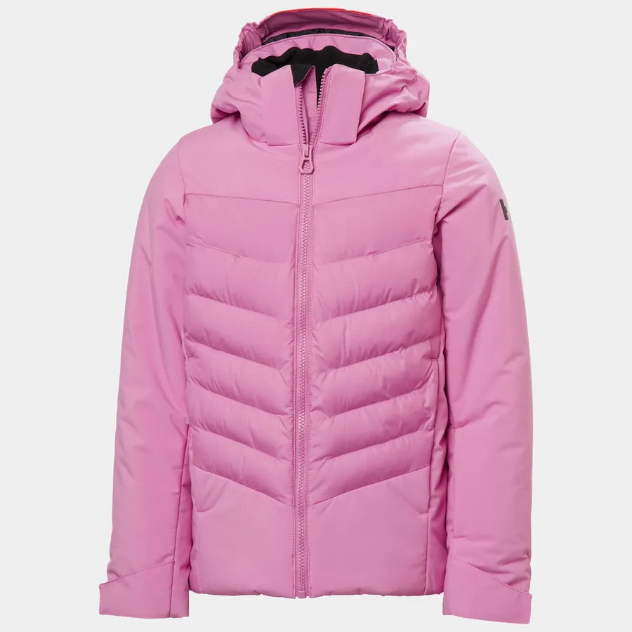 Manteau d'hiver - Helly Hansen rose fille avec capuche, matelassé, fermeture zippée, vue de face