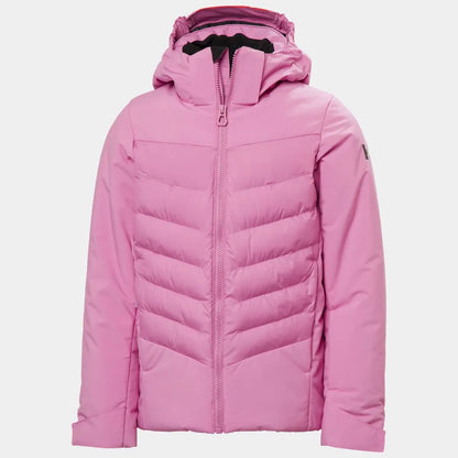 Manteau d'hiver - Helly Hansen rose fille avec capuche, matelassé, fermeture zippée, vue de face