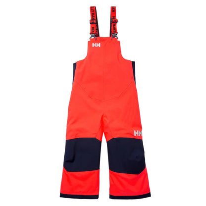 Salopette de neige Rider - Helly Hansen rouge et noire en tissu technique, bretelles ajustables, pour fille, vue de face