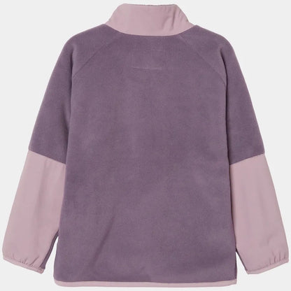 Veste en polar - Helly Hansen violet et rose clair en polyester recyclé pour fille, vue de dos avec manches longues
