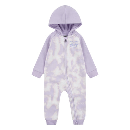 Ensemble - Hurley combinaison molletonnée violette et blanche à capuche, manches longues, pour fille, vue de face