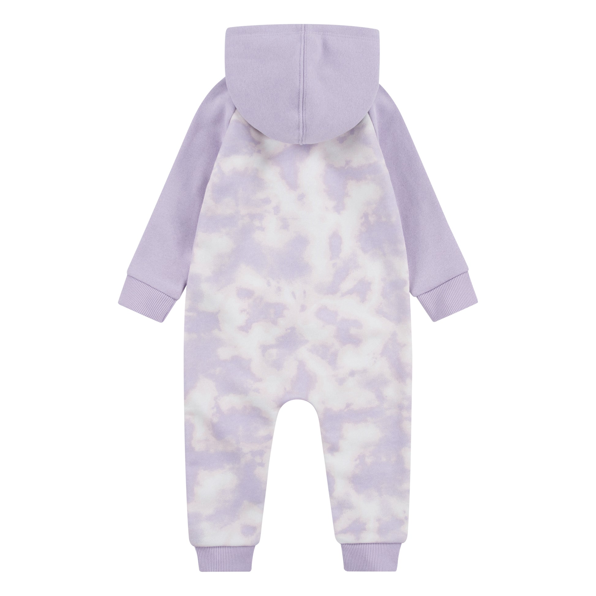 Ensemble - Hurley combinaison molletonnée lilas et blanc à capuche, manches raglan, poignets côtelés, pour fille, vue de dos