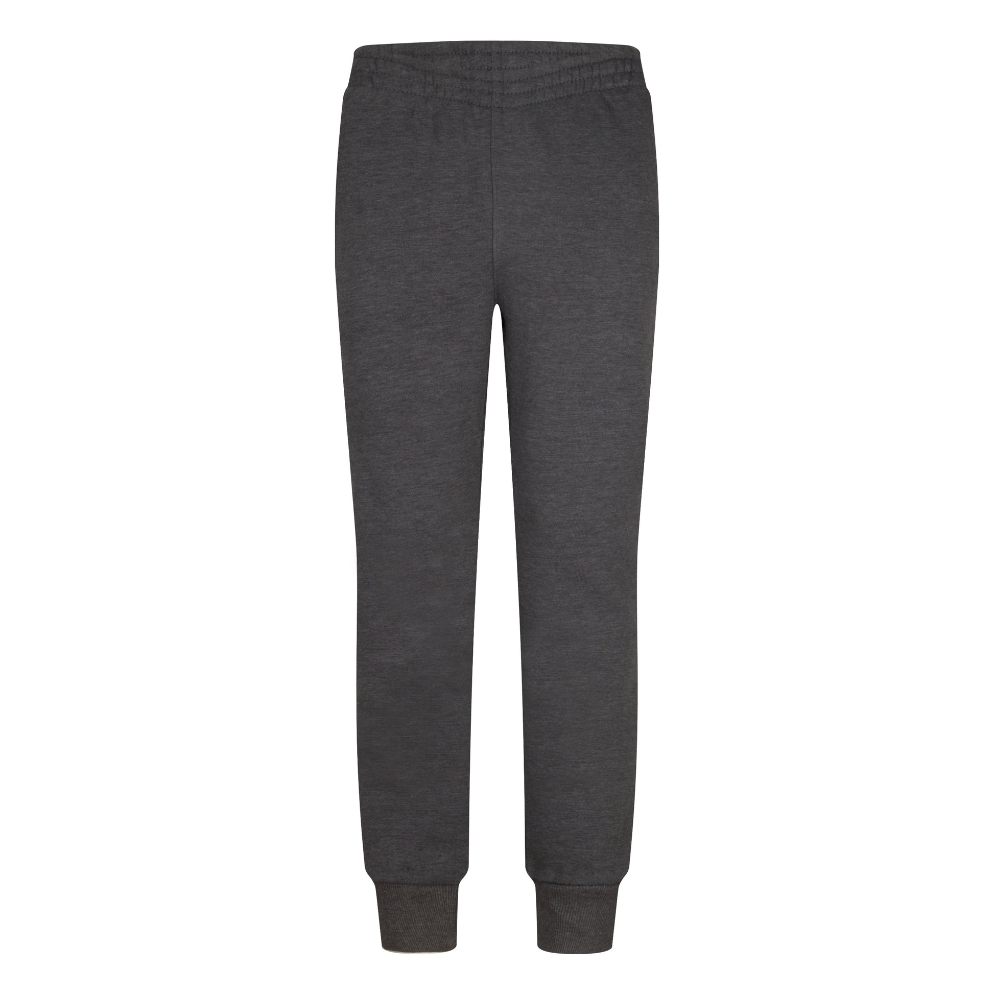 Pantalon - Hurley gris foncé en terry français doux, coupe jogger avec ceinture élastique, poches latérales, pour garçon, vue de face
